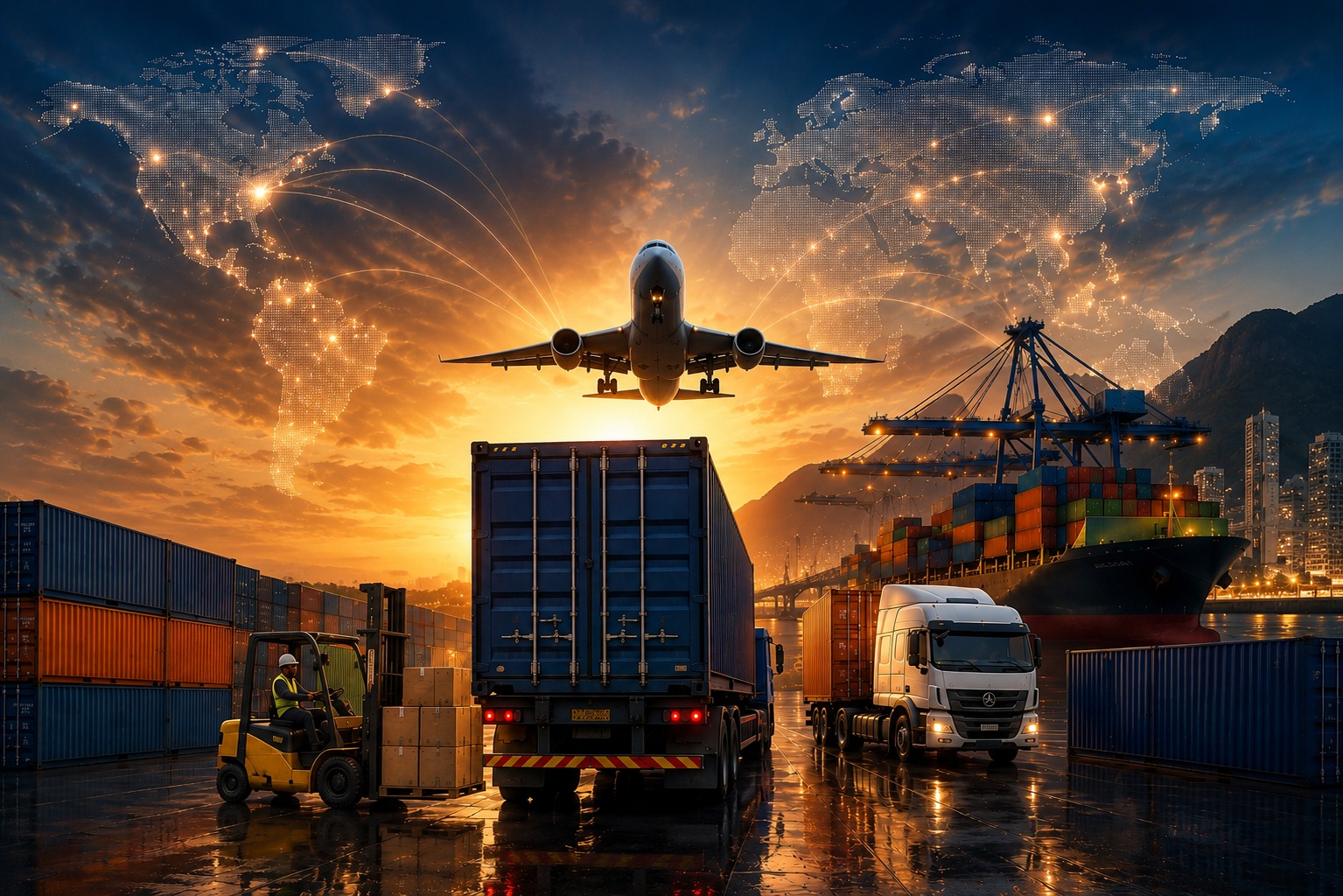 Container ship — Latino Logistics international trade network
